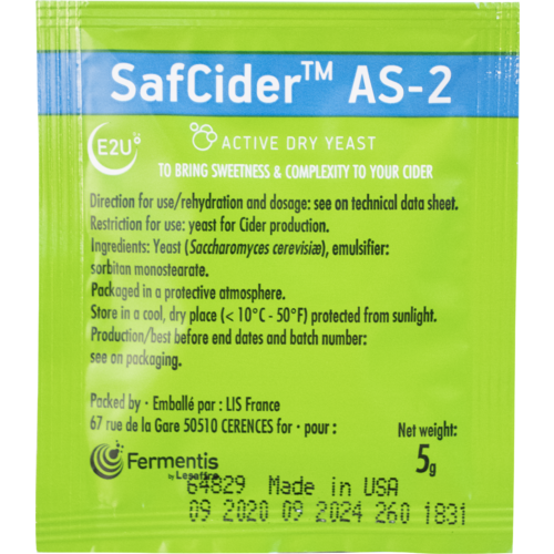 Fermentis – SafCider AS-2 Dry Yeast 5g