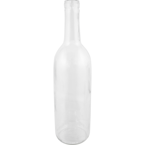750mL Clear Bordeaux Flat Bottom Wine Bottles (Case of 12)