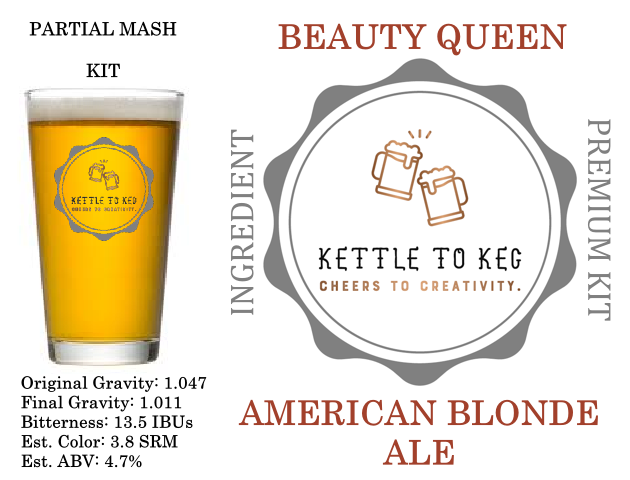 Beauty Queen American Blonde – K2K Premium Beer Ingredient Kit (5 Gallons)