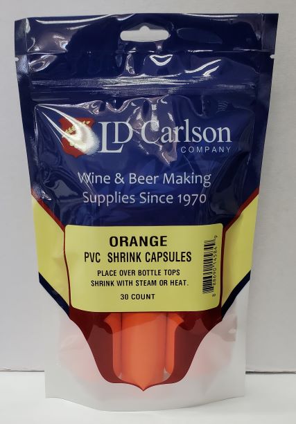 PVC Shrink Capsules – Orange (Bag of 30)