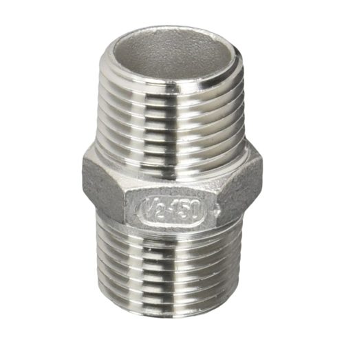 Hex Nipple - 1/2" NPT, Stainless Steel