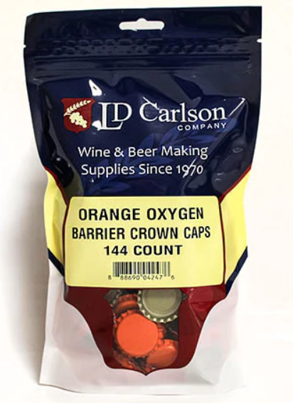 Crown Caps with Oxygen Barrier, Bag of 144 – Orange
