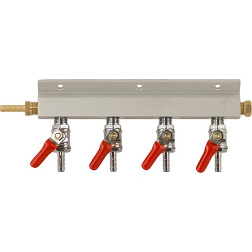 4-Way Aluminum Gas Manifold (1/4″)