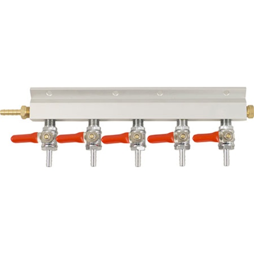 5-Way Aluminum Gas Manifold (1/4″)