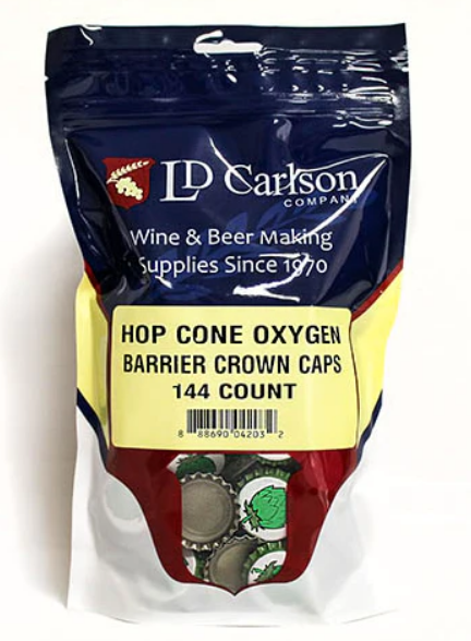 Crown Caps with Oxygen Barrier, Bag of 144 – Hop Cone