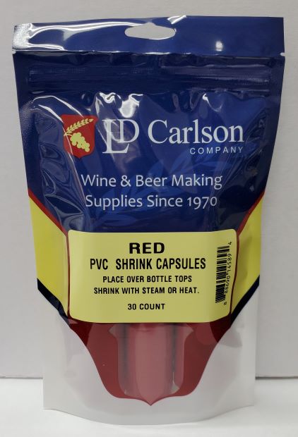 PVC Shrink Capsules – Red (Bag of 30)