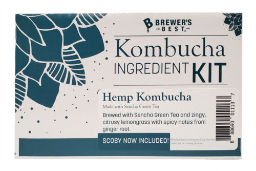 Hemp Kombucha with Green Tea, Lemongrass, and Ginger Root (Scoby Included)