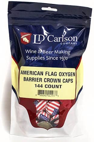 Crown Caps with Oxygen Barrier, Bag of 144 - American Flag