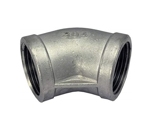 Elbow, 45 Degree – 1/2″ FPT x 1/2″ FPT, Stainless Steel