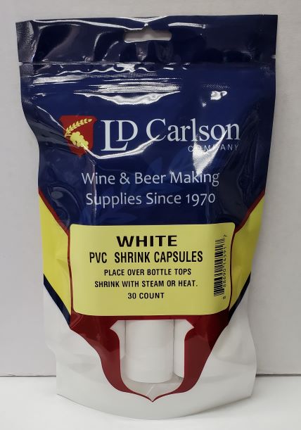 PVC Shrink Capsules – White (Bag of 30)