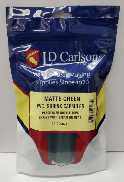 PVC Shrink Capsules - Matte Green (Bag of 30)