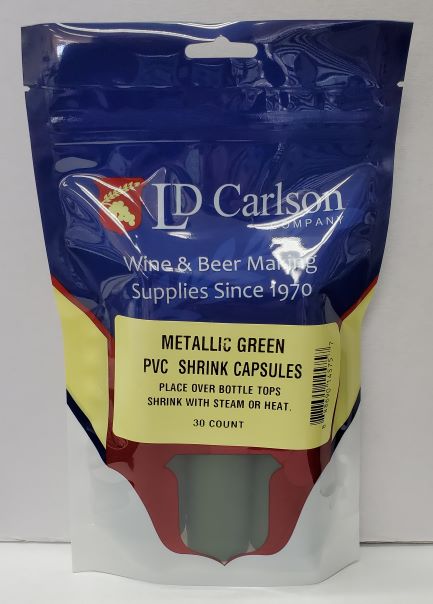 PVC Shrink Capsules - Metallic Green (Bag of 30)