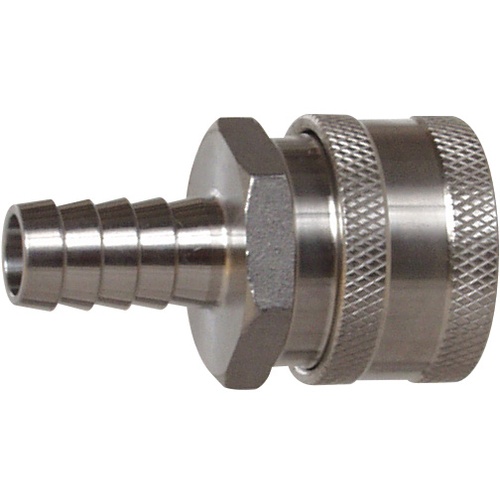 Quick Disconnect – Female QD x 1/2″ Barb, Stainless Steel