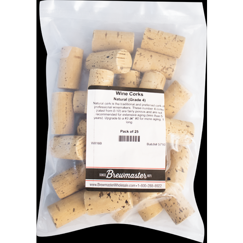 Natural Wine Corks | Grade 4 | Molinas MP 1N | #9 x 1.75" | 24mm x 44mm