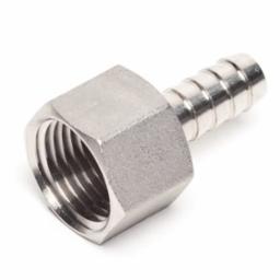 3/8″ Barbed Hose Fitting x 1/2″ Female NPT, Stainless Steel