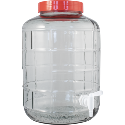Farro Glass | Glass Carboy | Wide Mouth | Carrying Harness | Ported w/ Spigot / 4 gallon