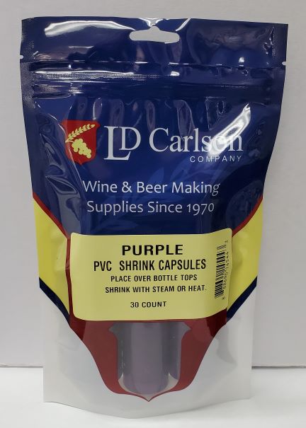 PVC Shrink Capsules – Purple (Bag of 30)