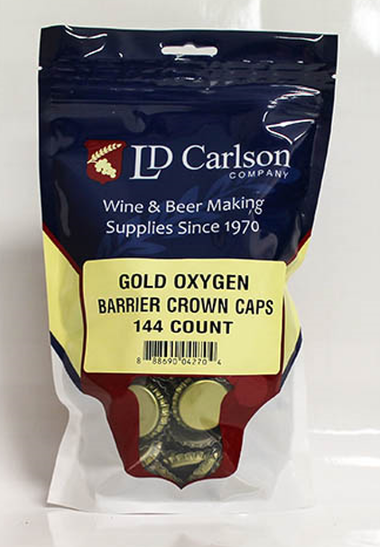 Crown Caps with Oxygen Barrier, Bag of 144 – Gold