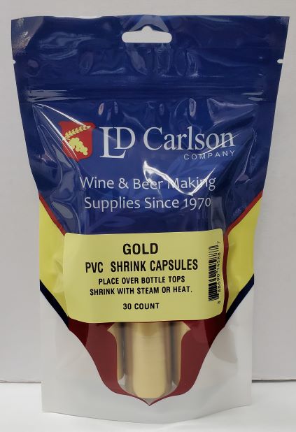 PVC Shrink Capsules – Gold (Bag of 30)
