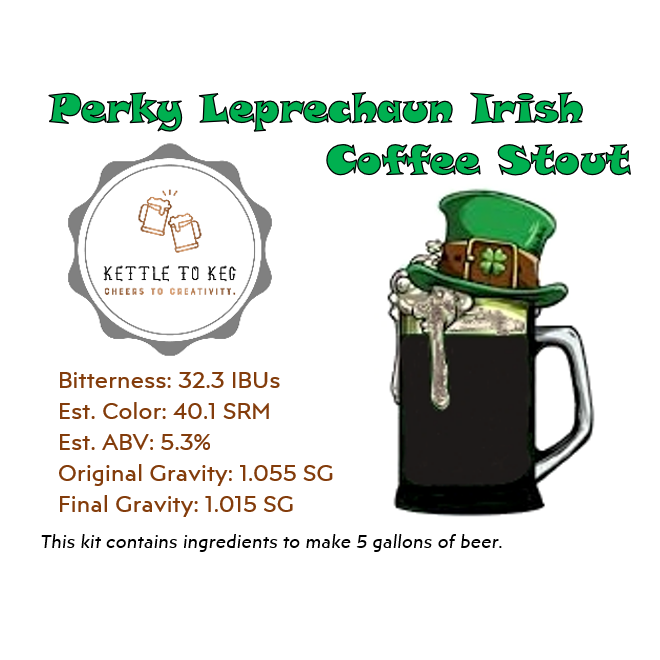 Kettle to Keg Perky Leprechaun Irish Coffee Stout Ingredient Kit