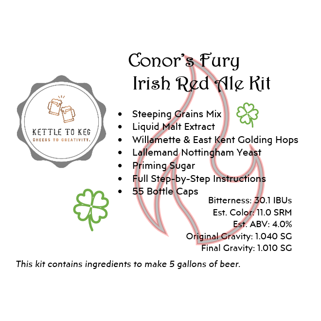 Kettle to Keg Conor's Fury Irish Red Ale Ingredient Kit