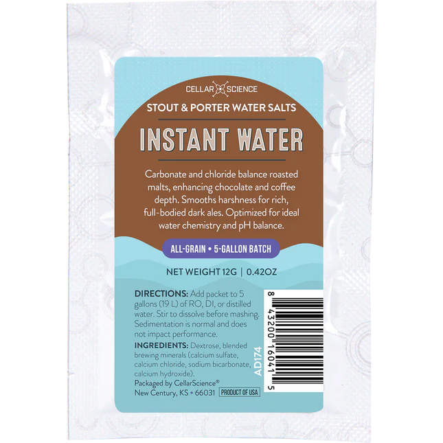 CellarScience® Instant Water™ | Stout & Porter Water Salts | 5 Gallon Batch